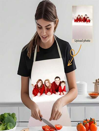 1pc Customized Washable Adult Dining Apron, Spill And Oil Resistant, Convenient Apron Provides Protection For Elegant Attire During Meals