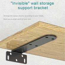 4pcs Heavy Duty Shelf Brackets Include Heavy Duty Mounting Hardware, Countertop Brackets, Corner Brace And Floating Hidden Shelf Brackets (Color: Black) - Black - View 9