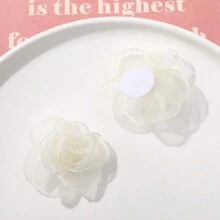 5 件装人造花装饰配件 DIY 工艺材料 适用于发夹和包包装饰 - 淺藍色 - 查看 7