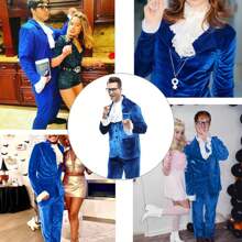 Morph Blue 60s Swinger Costume Groovy Costumes For Men 60s Costume For Men Movie Halloween Costumes For Men Spy Costume Adult Including Glasses - Blue - View 6