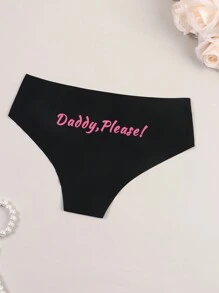 Bragas sexy y sin costuras con estampado de letras, transpirables, para mujeres