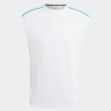 Adidas WO BASE SL TEE - Blue and White - View 1
