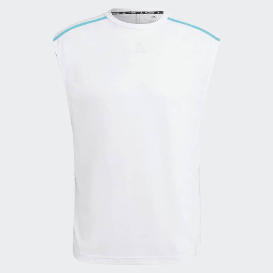 Adidas WO BASE SL TEE - Blue and White - View 1