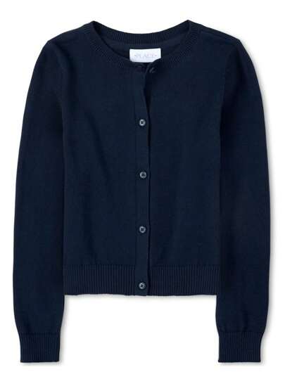 The Children's PLACE Girls Cardigan Button Front Long Sleeve School Uniform Basic