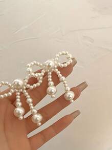 5 sztuk - ręcznie tkana perłowa kokarda, rękodzieło w kształcie serca DIY, dekoracja w postaci sztucznej perły, łańcuch koralikowy, artykuły imprezowe, bukiet róż, akcesoria do aranżacji, przyjęcia świąteczne i dekoracje kwiatowe DIY