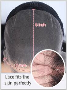 NOBLE 黑色假发 波浪卷发 13*6 合成蕾丝前假发 合成纤维耐热前蕾丝假发 带婴儿头发 13*6 28 英寸 黑色波浪卷发 高品质女士自然美丽 高品质合成柔软假发 - 黑色 - 查看 8