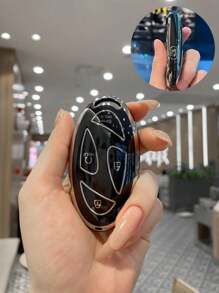 Modern TPU Key Fob Cover With Keychain - Compatible With 2024 2023 Ioniq 6, GN7 Grandeur, KONA, Elantra, Sonata - Protective Key Shell