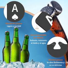 50 Abridores De Botellas De Acero Inoxidable Para Tarjetasa, Abrebotellas creativo Ace of Spades, abrebotellas metálico de acero inoxidable para cerveza, destornillador personalizado destornillador doméstico portátil - Negro - Ver 3