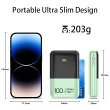 Batterie externe mini 10 000 mAh avec câbles intégrés 22,5 W PD USB-C, chargeur rapide Power Bank, pour smartphone, tablette, etc. Compatible avec , iPad, téléphone Android, cadeau pour la famille, les amis, anniversaire, hiver, Saint-Valentin, Pâques. Convient aux activités en extérieur, aux courses, aux voyages, alimentation portable super rapide, affichage du niveau de batterie, chargeur portable avec ports USB et Type-C, batterie au lithium-polymère sûre et stable