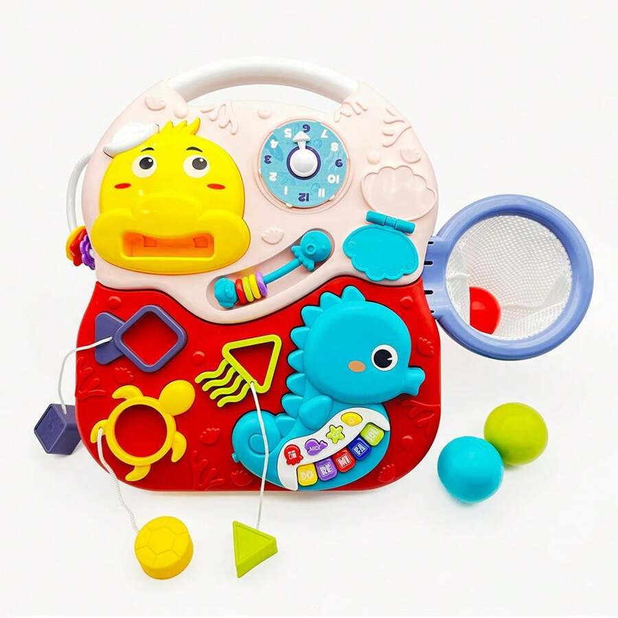 Baby & Toddler Toys, Baby Activity Center To 18-24 Month Old, Busy Board Learning Table - Pitching / Graphic Cognition / Teaching Clock / Removable Electronic Piano, Baby Early Learning Toy For Infant 2-3 Year Old (Details Color Random)