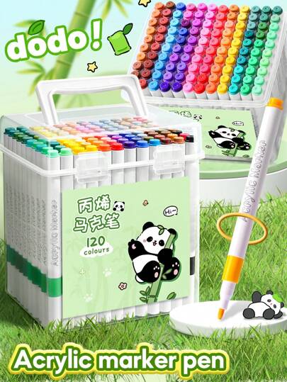 1 علبة أقلام تحديد أكريليك (12/24/36/48/60/80/100/120 لون)، مناسبة للرسم DIY، أقلام أكريليك سريعة الجفاف، رائعة للرسم الجداري والفن المدرسي، سيتم شحن إصدار عشوائي قديم/جديد