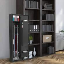 LILIIN Gun Cabinet For 3-5 Rifles Cabinet Long Gun Cabinets With Electronic Lock And Fingerprints Adjustable Gun Safe For Long Guns Pistols - 黑色 - 查看 5