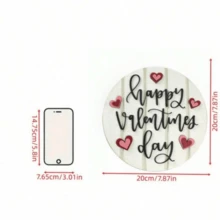 8*8英寸现代风格扁平金属情人节快乐牌匾 - 多功能节日墙饰，带心形装饰，适合室内外使用 - 无需电源，适用于家庭、小屋、门廊和卧室 - 耐用金属壁挂，完美的节日礼物，随机孔型 - 彩色 - 查看 4