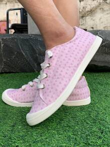 Women's Spring New Valentine's Day Heart Print Casual Shoes, Soft Bottom Low-Top Comfortable Lightweight Breathable Slip-On Sneakers, Plus Size - Multicolor - View 4