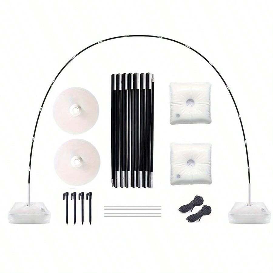 Kit Ajustável de Arco de Balão com Suporte - 15 Hastes de Fibra de Vidro Dobráveis, Estabilizadores de Base para Casamentos, Noivados, Dia dos Namorados, Chás de Panela - Arco Decorativo Versátil para Festas