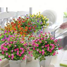 10pcs Artificial Christmas Decorations, UV-Resistant Fake Greenery For Outdoor, High-Quality Anti-Oxidation Boston Fern Real Touch Lifelike Plants, Home/Kitchen/Room/Wall Decor, Hanging Planter For Indoor/Outdoor Garden, Suitable For Halloween, Mother's Day, Valentine's Day Decoration Gifts Birthday Graduation,Garden Decor,Outdoor Plant,Gardening,Fake Flowers