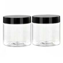 2pcs 7.1cm Diameter Plastic Storage Jars With Lids, Paint Filling Bottles, Cream And Mask Containers, Eye Cream And Face Cream Bottles, PET Wide Mouth Transparent Trial Size Partition Bottles, Cosmetic Refillable Bottles