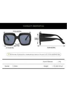 1 件大框时尚眼镜网红同款街拍时尚百搭装饰眼镜宽边方形个性驾驶瘦脸眼镜女士时尚眼镜女士墨镜海滩配饰复古 Y2k 适合夏季海滩度假、户外、旅行 - 黑色 - 查看 10