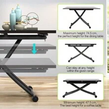 Extendable And Extendable Table, Functional Coffee Table For Kitchen, Dining Room, Living Room, Desk, Suitable For Dining Room With Small Space, Living Room, Kitchen, Study