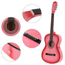 38 Inch Classic Guitar,A Quality Choice For Beginners And Music Lovers - Pink - View 4