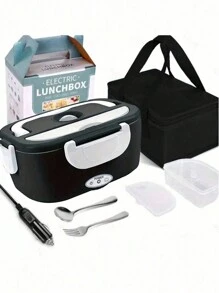 圣诞电热午餐盒保温器 - Herrfilk 便携式车载家用食物加热器 - 防漏设计，卡车司机专用微波炉式午餐加热器，配备可拆卸不锈钢内胆，容量 1.5 升，110V/12V [升级版] 家居装饰新年礼物 - 彩色 - 查看 8