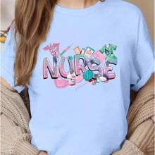 6 حبة/مجموعة ملصقات الطباعة النقالة لنمط حياة الممرضة ، زخارف الرقعة المطبوعة القابلة للغسيل للتطبيق على التي شيرت