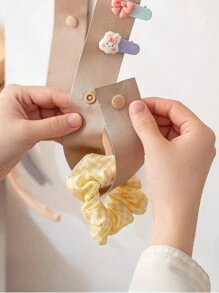 1 件发饰悬挂收纳整理器墙壁装饰发饰蝴蝶结收纳发夹发绳眼镜整理收纳，性别揭秘派对，生日、婚礼、派对的完美选择，送给同事、朋友和家人的完美礼物，返校 - 杏色 - 查看 2