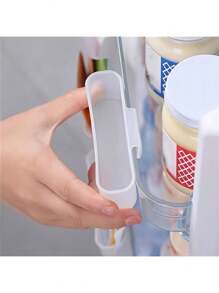 2pcs Hanging Fridge Storage Box, Transparent Wall-Mounted Organizer Bin For Spice Bags And Small Items, Plastic Material, Safe Non-Contact With Food