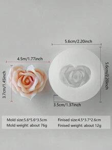 1pc 3D Love Flower Mold Rose Flower Aromatherapy Candle DIY Flower Handmade Soap Drop Glue Gypsum Expanding Fragrance Stone Home - White - View 8