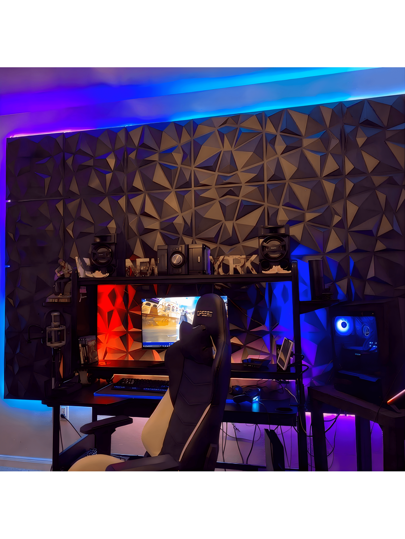 NKEN Art 3D PVC Wand Panels In Diamond .11.8 11.8"/19.7*19.7" Matt White/Black/Pink Material, Odorless, Lightweight, Easy To Install, Fire Resistant, Waterproof Moisture Proof, ation Homes, Rooms, Bathrooms, Bedrooms, Living Rooms.. ations. ,Wallpaper Adhered The Becomes Art. view 11