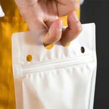 50 Bolsas de Bebidas con 50 Popote - 1000ml Bolsas para Bebidas Bolsas para Bebidas Frias Contenedor de Bebidas de Hielo Bolsas Reutilizables para Bebidas Transparentes para Bebidas Frias y Calientes - transparente - Ver 5