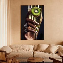 1pc Framed Canvas Poster, Fashion Black Funky Woman African American Women Wall Art Canvas Paintings, Ideal Gift For Bedroom Living Room Corridor, Wall Art, Room Decoration - 彩色 - 查看 2