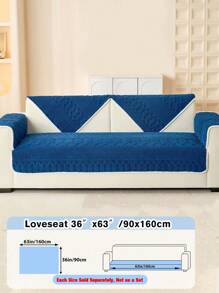 1 件波西米亚纯色沙发套，防猫抓沙发套，耐用可洗通用家具套，卧室、办公室、客厅家居装饰 - 藍色 - 查看 13