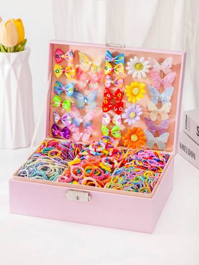 860 件/套彩色蝴蝶结发夹，适合马尾辫、日常休闲和派对发饰