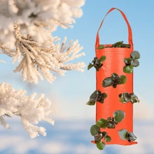 Bolsa de plantación vertical para fresas, bolsa colgante vertical tridimensional de PE para plantas, bolsa de plántulas con múltiples bocas para fresas