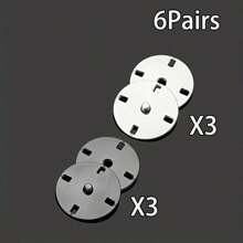 6 piezas de botones metálicos cosidos a mano, botones redondos invisibles para abrigo, chaqueta - Multicolor - Ver 16