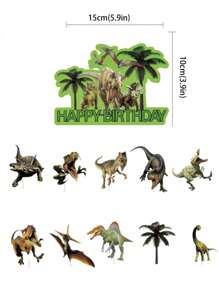 Dinosaurus thema Happy Birthday banner, vlag, ballon, topper decoraties voor thuisfeesten