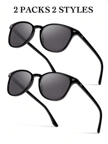 2 paires de lunettes de soleil classiques pour femmes, lunettes de soleil polarisées avec protection UV400