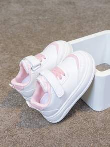 1 Pair Infant/Toddler Soft Comfortable Flat Casual Sneakers, Suitable For Daily Sports And Running, All Season - Pink - View 3