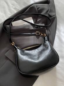 New Fashionable French Style Commute Women Handbag, Shoulder Ladies Handbags, Casual Underarm Dumpling Bag - Black - View 10