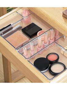 Klare Kunststoff Schubladenorganizer Set, 4 Stück/Set, 8 Stück/Set, 9 Stück/Set, 13 Stück/Set, 25 Stück/Set, verschiedene Kombinationssets, vielseitige Aufbewahrung für Bad und Waschtisch Schubladen, Aufbewahrungskisten für Make-up, Schlafzimmer, Küche Utensilien und Büro