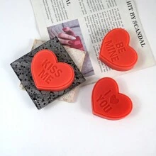 1 件硅胶模具、情书心形软糖巧克力饼干模具、厨房手工糖果布丁模具、香皂香味蜡烛石膏模具、厨房配件、烘焙工具、DIY 用品 - 白色 - 查看 3
