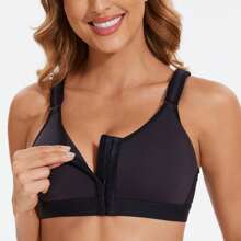 MELENECA MELENECA Women's Front Closure Wirefree Post Surgery Plus Size Back Support Posture Bra