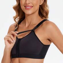 MELENECA MELENECA Women's Front Closure Wirefree Post Surgery Plus Size Back Support Posture Bra