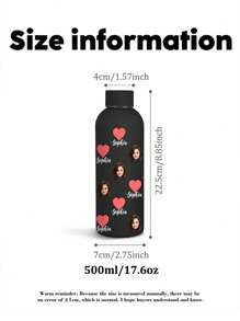 1pc 500ml Customizable Photo Thermo Mug, Personalized Photo & Name, Straight Cylindrical Coffee Mug, Car Travel Cup, Customized Insulated Tumbler, Customized Birthday Gift, Bridesmaid Gift, Mother's Day Gift, Stainless Steel Customized Cup, Insulated Customized Straight Cylinder, Weekend Gift For Him/Her, Gift For Couple, Friend, Classmate, Wife, Husband,Camping & Hiking Gear,Brunch-Ready