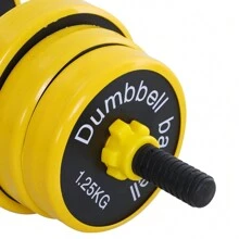 HOMCOM Set Manubri Regolabili 2 in 1 con Barra Bilanciere, Pesi Manubri Pesi con 12 Dischi per Allenamento Casa/Palestra, Nero e Giallo