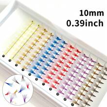 120 piezas de pestañas postizas curvas en colores surtidos, con aspecto natural y sin raíz de estilo de piel de marta, de 9-14 mm, pestañas reutilizables en azul/morado/rosa/verde