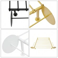 Wall-Mounted Display Rack, 12-Layer Wrapping Paper Ribbon Holder, Metal Organizer For Flower Shop Sewing Tool Thread Scarf Tie For Craft Room, Flower Shop, Retail Store, Gift Wrapping Paper 47.24*7.87*47.24in White/Black/Gold - 彩色 - 查看 11