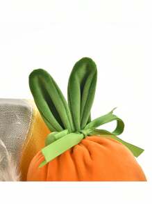 1pc Carrot Gift Bag Drawstring Pouch, Party Packaging, Easter
