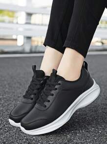 女士时尚轻便运动鞋 - 简约设计、透气舒适、系带牢固